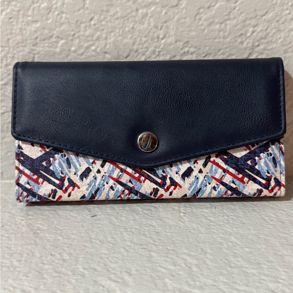 NWOT Navy and Multi-Color Women's Envelope Wallet
